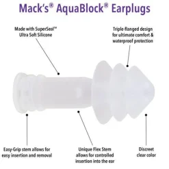 Mack's Aqua Block Silicone Earplugs w/ Case