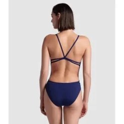 Multi Stripes Swimsuit Lace Back