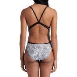 W White Floral Swimsuit Lace Back