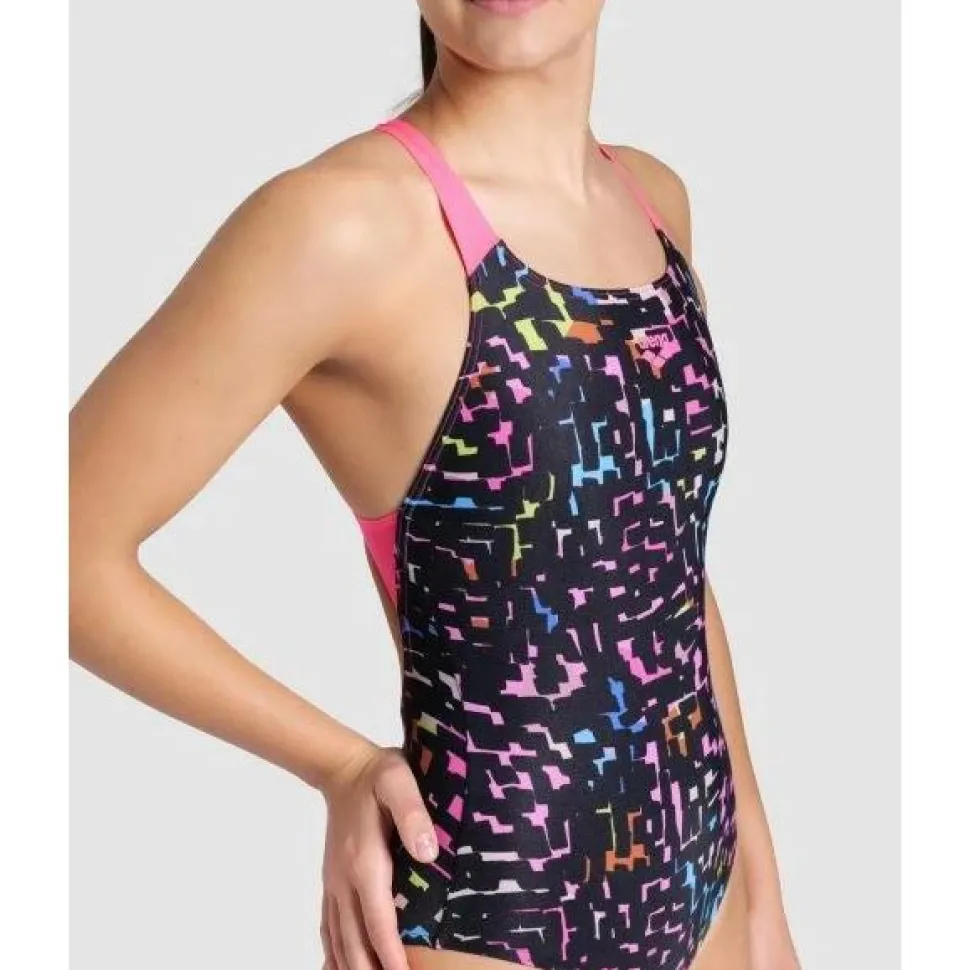 W Mosaic Swimsuit Swim Pro Back - Super Swimwear